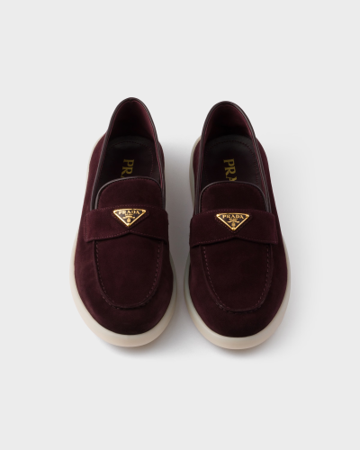 Prada | Suede leather loafers | Color: Burgundy