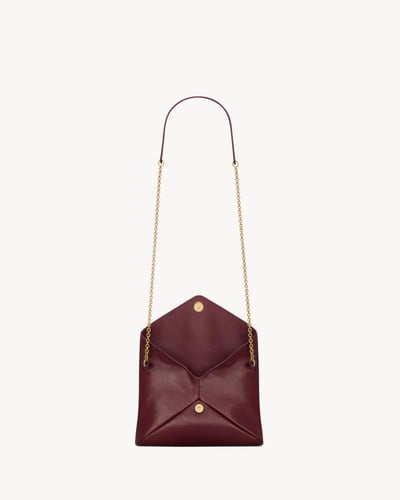 Saint Laurent | Cassandre shiny leather chain clut...