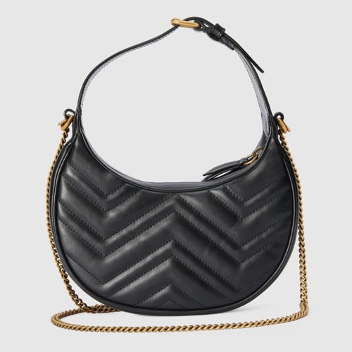 Gucci | GG Marmont small shoulder bag | black leat...