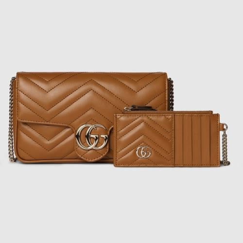 Gucci | GG Marmont small shoulder bag | brown leat...