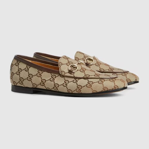 Gucci | Women's Gucci Jordaan loafer | beige and e...