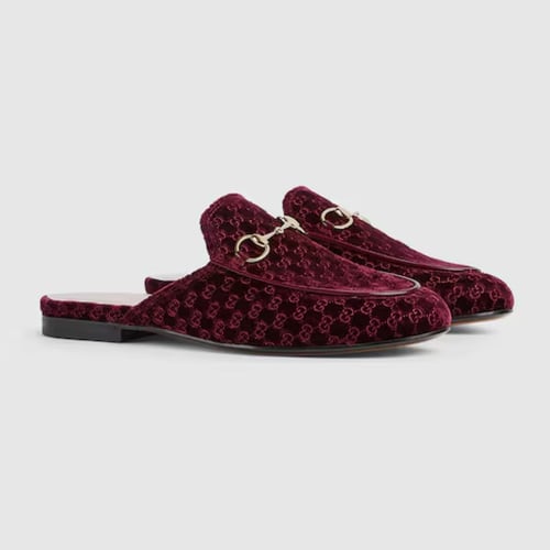 Gucci | Women's Princetown slipper | bordeaux GG v...