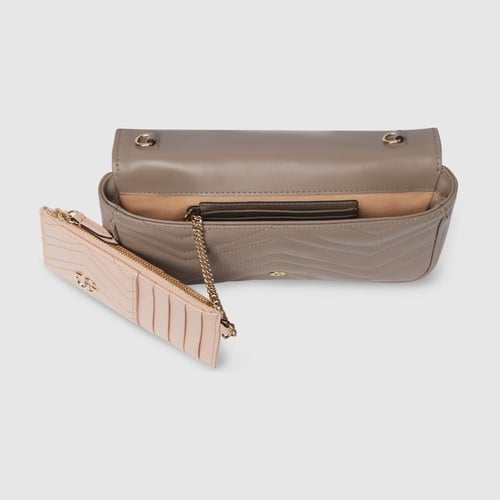 Gucci | GG Marmont small shoulder bag | taupe leat...