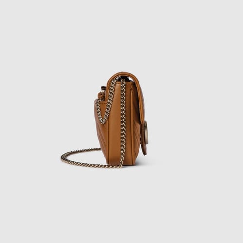 Gucci | GG Marmont small shoulder bag | brown leat...