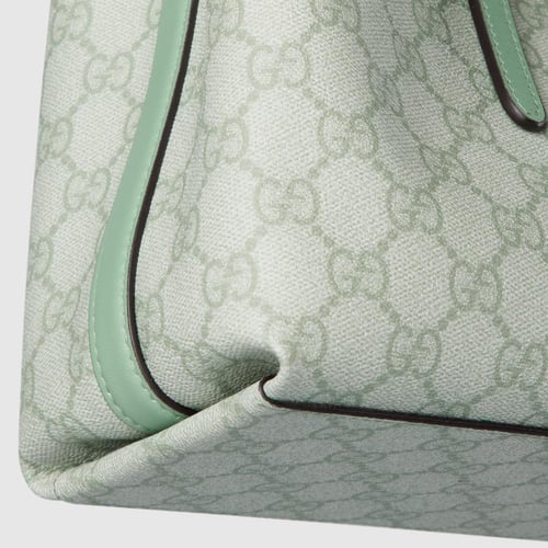 Gucci | GG Emblem medium tote bag | sage green fab...