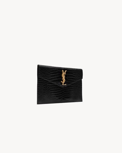 Saint Laurent | UPTOWN CROCODILE EMBOSSED LEATHER...