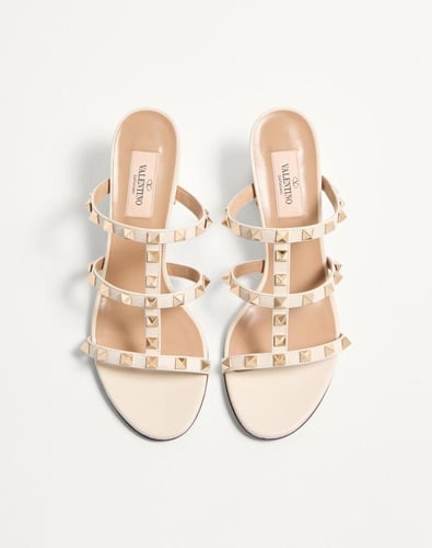 Valentino | Rockstud Calf Mules. Heel: 60 Mm | lig...