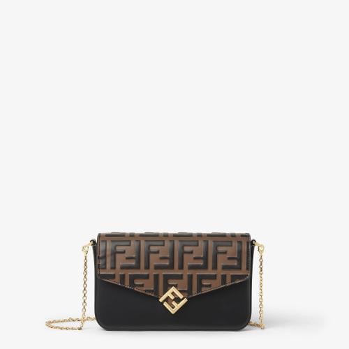 Fendi | FF Diamonds Wallet On Chain | Black and br...