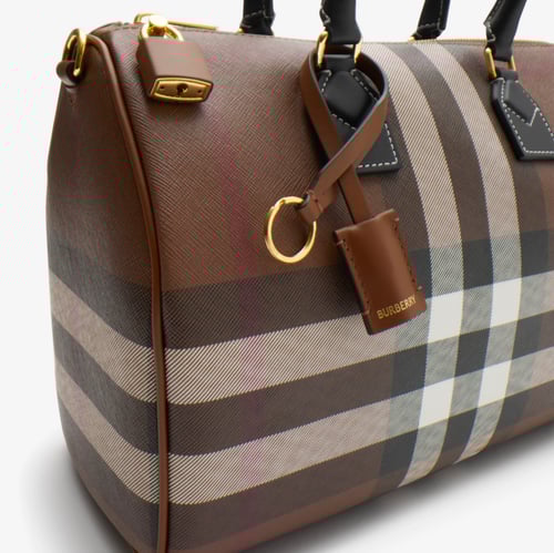 Burberry | Medium Check Bowling Bag | Dark birch b...