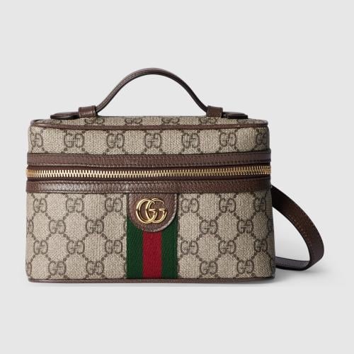 Gucci | Ophdia small vanity bag | beige and dark b...