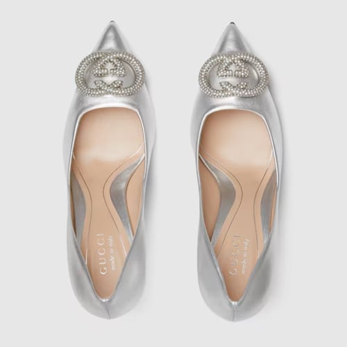 Gucci | Women's pump with crystal Interlocking G |...