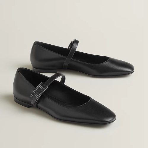 Hermes | Jane Ballerinas | black