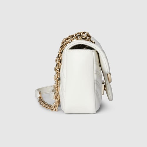 Gucci | GG Marmont small shoulder bag | white leat...