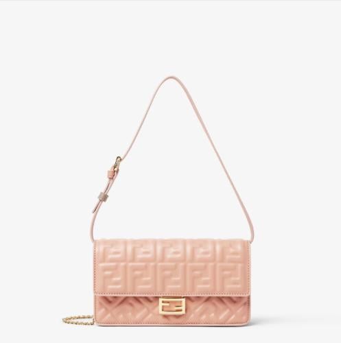 Fendi | Wallet On Chain Baguette | Pink nappa leat...