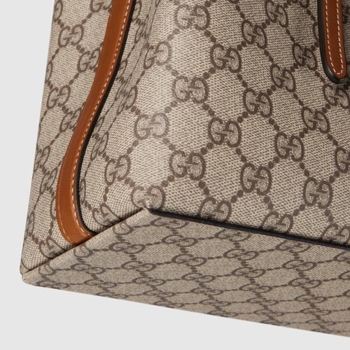 Gucci | GG Emblem medium tote bag | beige and dark...
