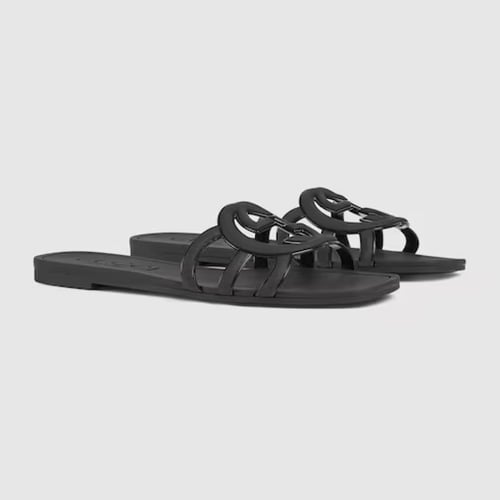 Gucci | Women's Interlocking G slide sandal | blac...