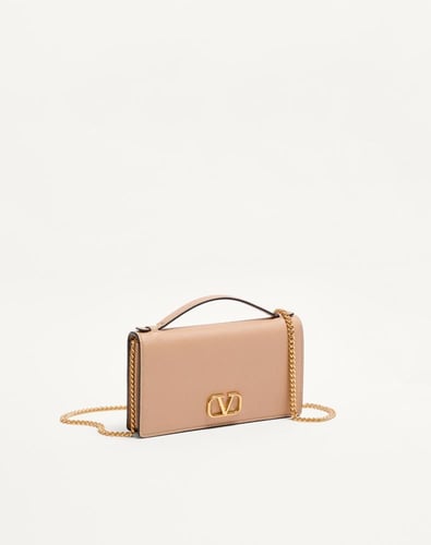 Valentino | Vlogo Signature Chain Wallet in Graine...
