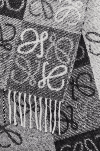 Loewe | Scarf in wool and cashmere | Color: Black/...