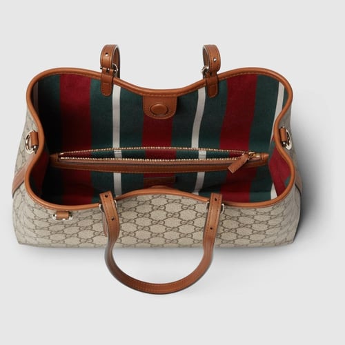 Gucci | GG Emblem medium tote bag | beige and dark...