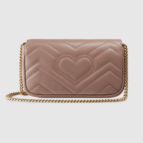 Gucci | GG Marmont mini bag | dusty pink chevron l...