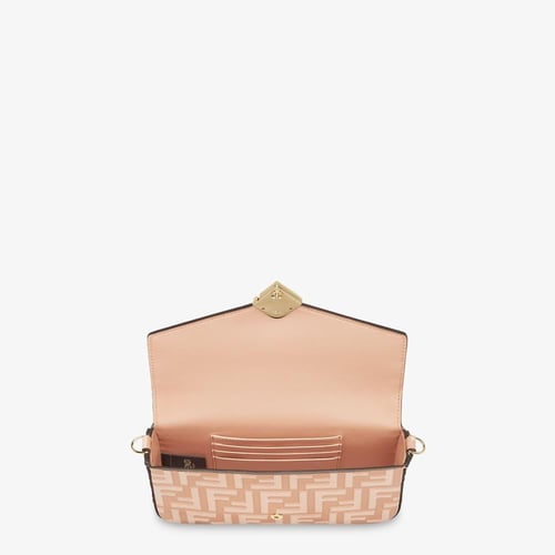 Fendi | FF Diamonds Wallet On Chain | Pink leather...