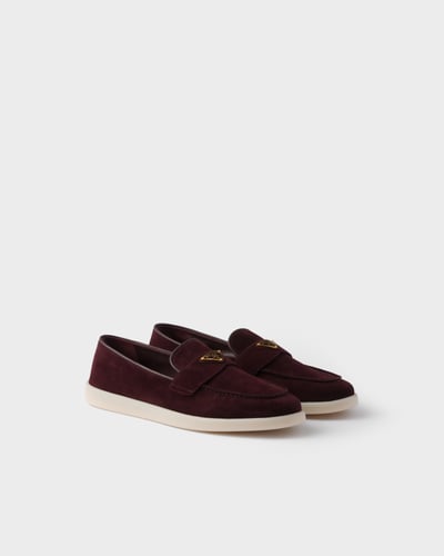Prada | Suede leather loafers | Color: Burgundy