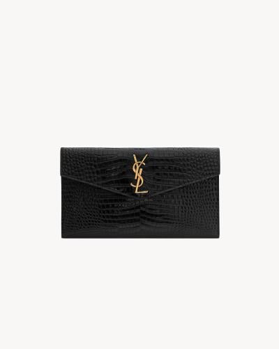 Saint Laurent | UPTOWN CROCODILE EMBOSSED LEATHER...