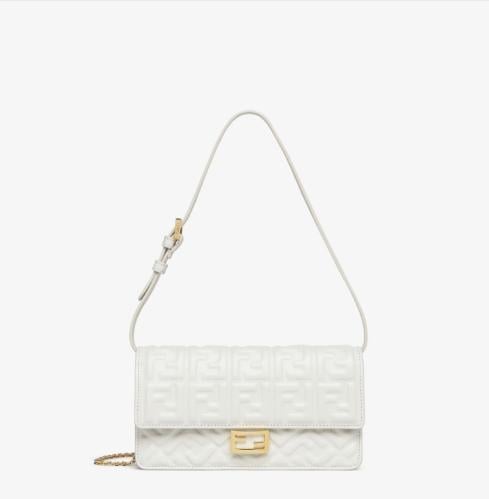 Fendi | Wallet On Chain Baguette | White nappa lea...