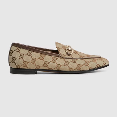 Gucci | Women's Gucci Jordaan loafer | beige and e...