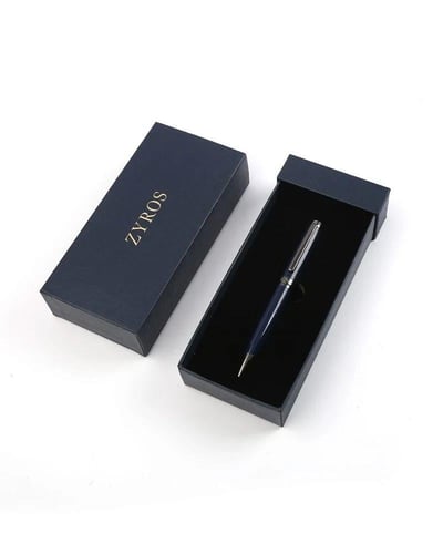 قلم رجالي كلاسيك بلون أزرق وفضي