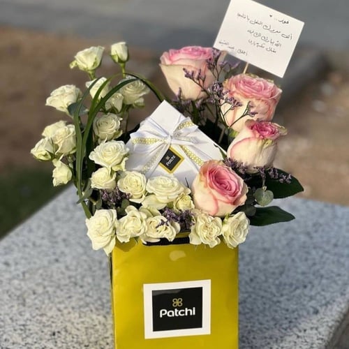 شوكلاتة باتشي مع تنسيق ورد