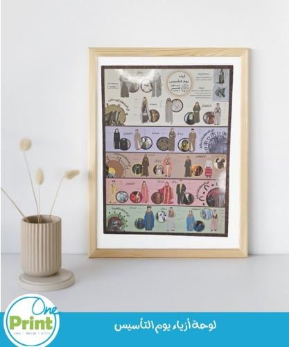 تنفيذ لوحة أزياء يوم التأسيس بقياس A2