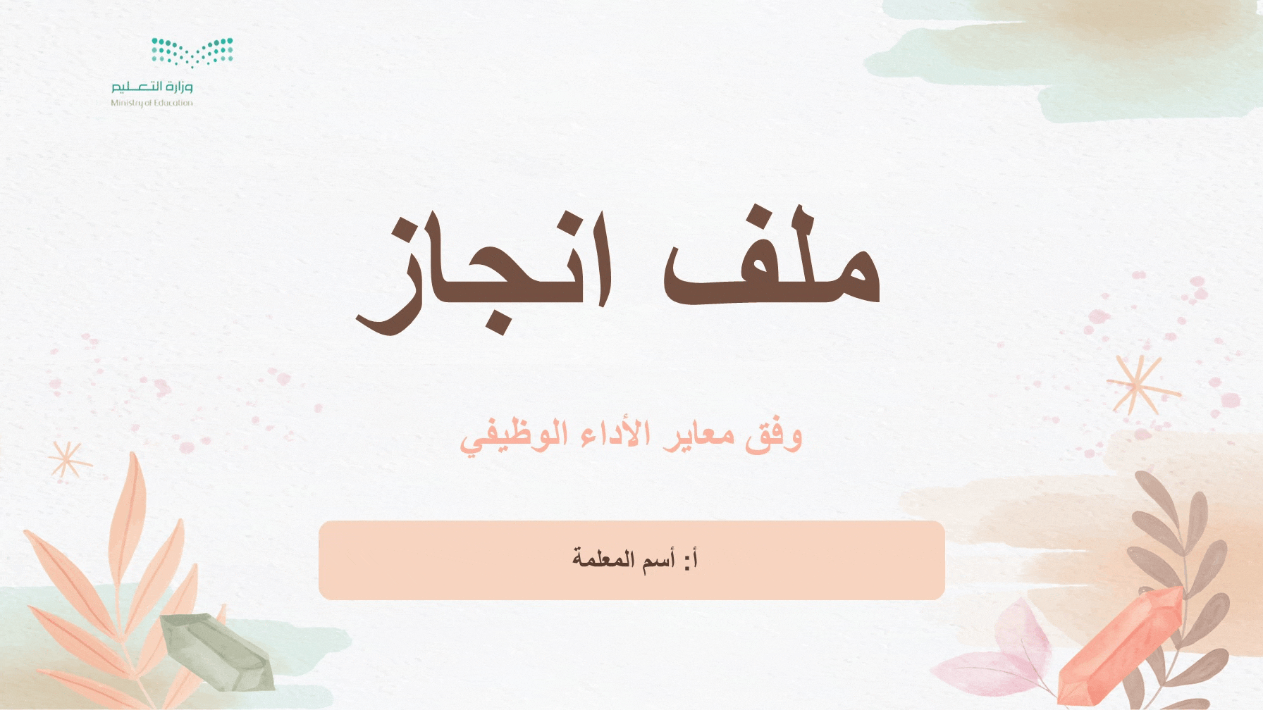 ملف الانجاز الرقمي(للمعلم) وفق معاير الأداء الوظيف...