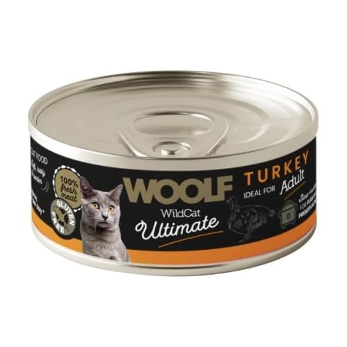 وولف وايلد كات معلبات طعام رطب بالديك الرومي للقطط...