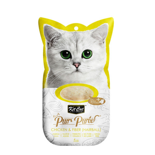 كيت كات مكافات دجاج وألياف لكرات الشعر 15غ×4