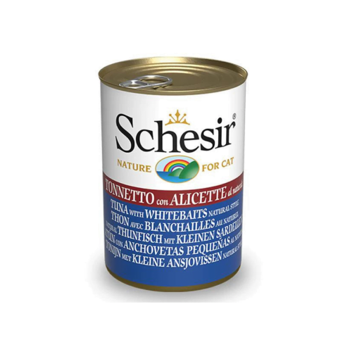 شيزر معلبات تونا مع صغار السمك بالماء المطهي للقطط...