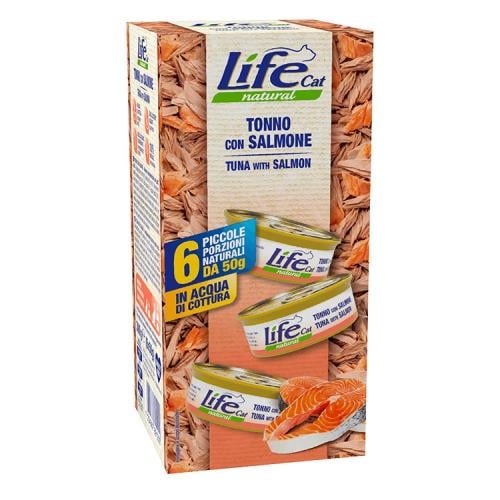 لايف كات معلبات متعددة تونة مع سالمون للقطط g50*6