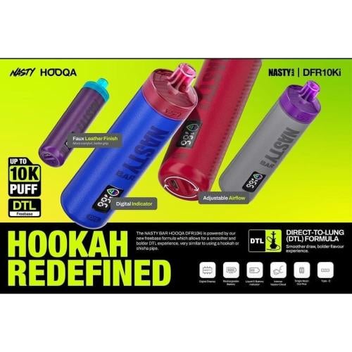 NASTY Hooqa جهاز فيب شيشة ناستي هوكا 10000 شفطة 6...