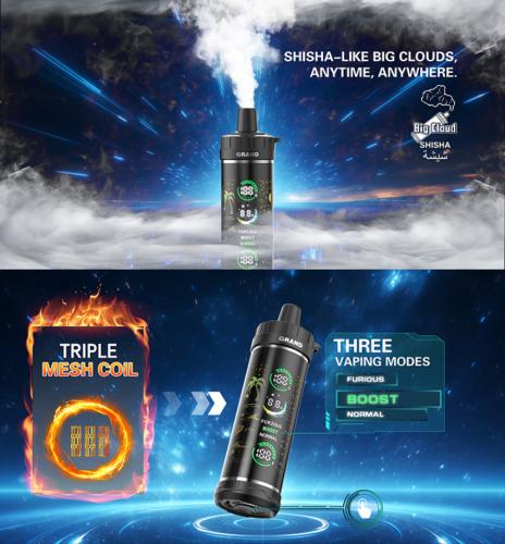 جهاز فيب شيشة مزاج قراند 22000 شفطة 10 نيكوتين عدة...