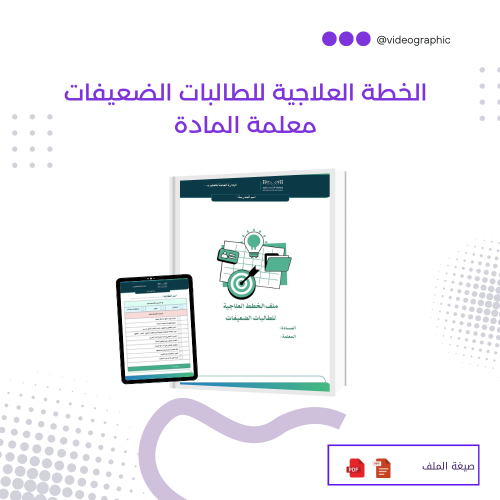 الخطط العلاجية للطالبات الضعيفات للمعلمة