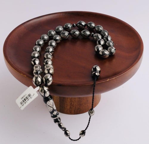 سبحة يسر مطعم بالفضة 33 10 ملم