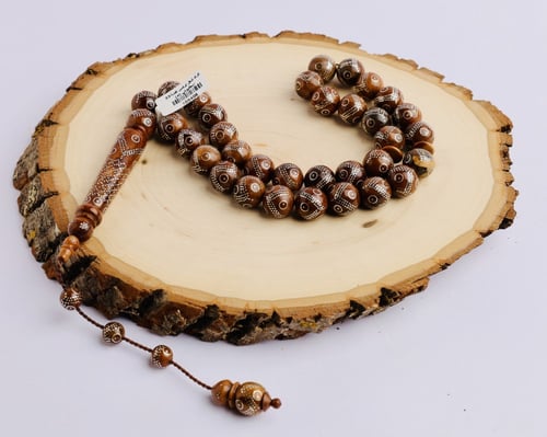 سبحة كوك مطعم بالفضة 33 10 ملم