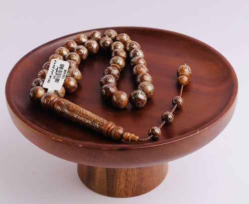 سبحة كوك مطعم بالفضة 33 10 ملم