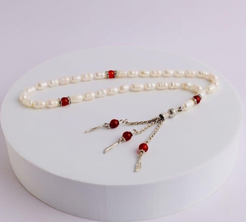 سبحة لولو طبيعي 33 حبة 8 ملم