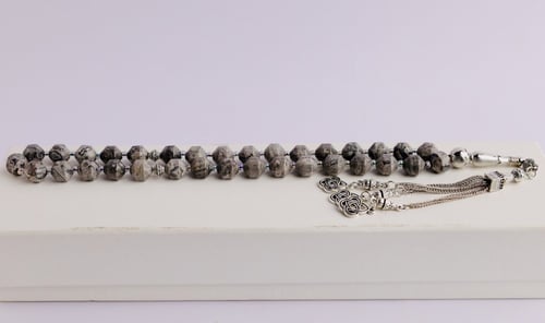 سبحه احجار طبيعيه كت بشكل متميز 33حبة 10 ملم