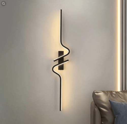 مصباح حائط LED ثلاثي الألوان 100 سم باللون الأسود،...