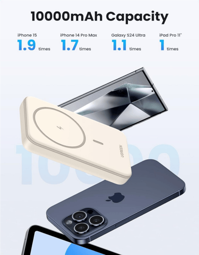 باور بانك UGREEN MagSafe بسعة 10000mAh – شاحن لاسل...