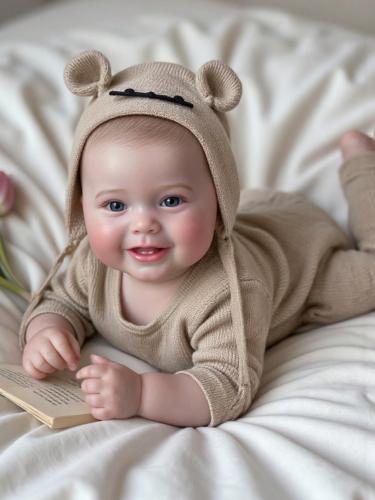 دمية رضيع ولد واقعية بطول 18 بوصة – قابلة للغسيل م...