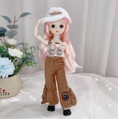 دمية BJD مفصلية 12 بوصة (30 سم) – 30 مفصل، ملابس ك...