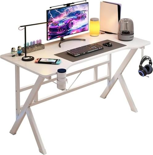 مكتب ألعاب 110 سم بإطار معدني بشكل K – سطح ألياف ك...